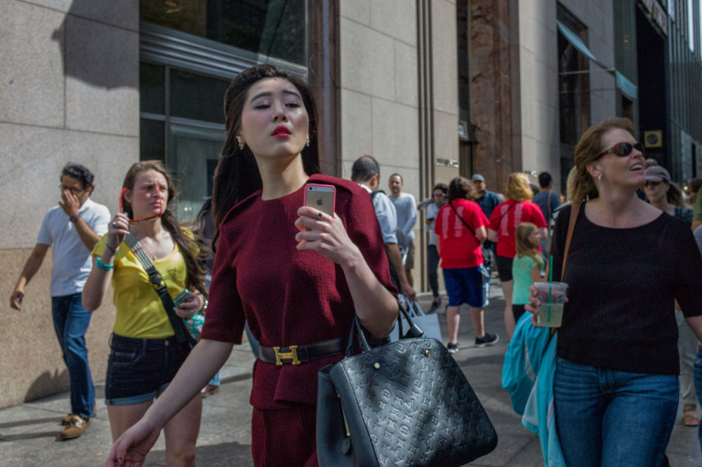 Woman in Red, Fifth Avenue