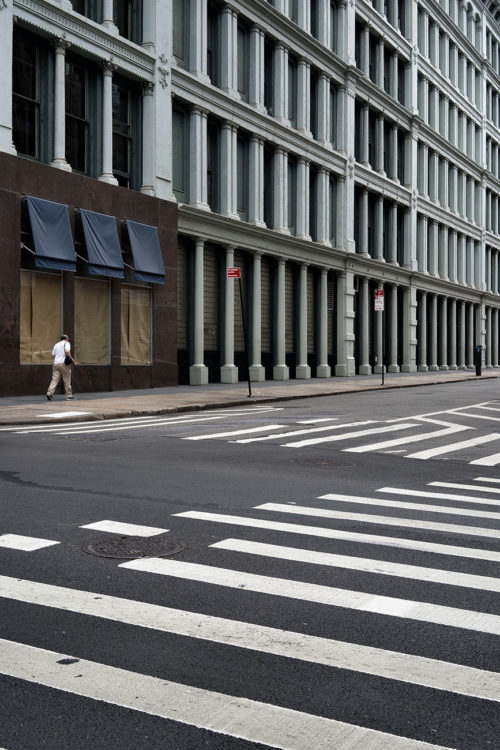 Crosswalk and Lone Pedestrian, Grand Street