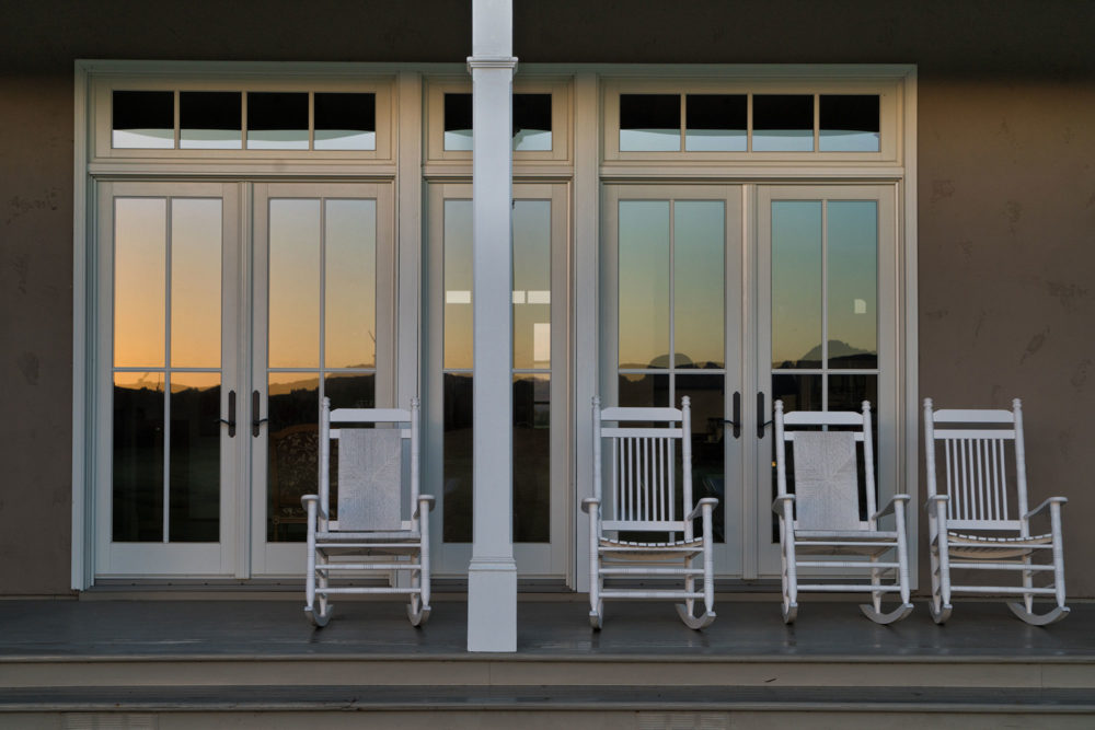 Porch Chairs and Sunrise, Sonoma, California