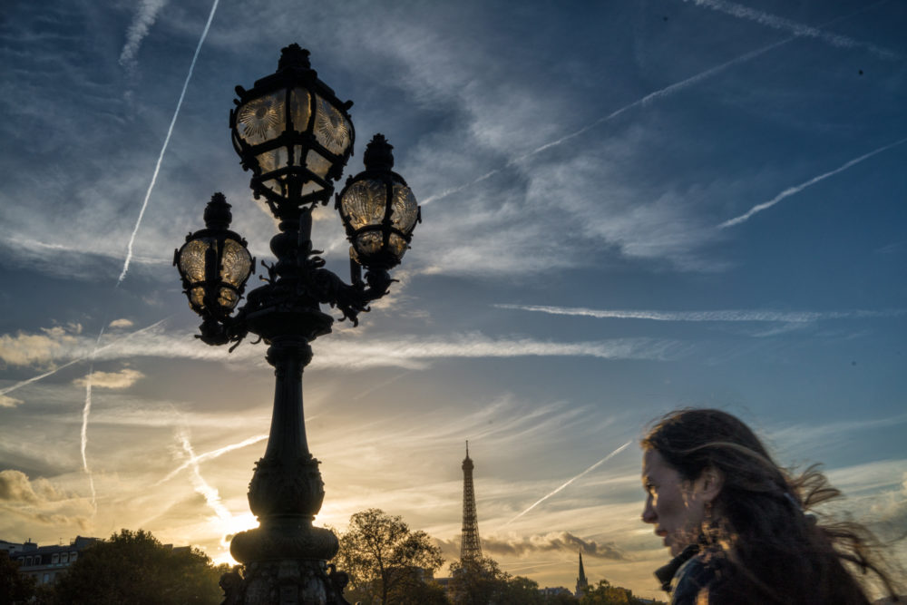 Sunset on the Ponte Alexandre III, Paris
