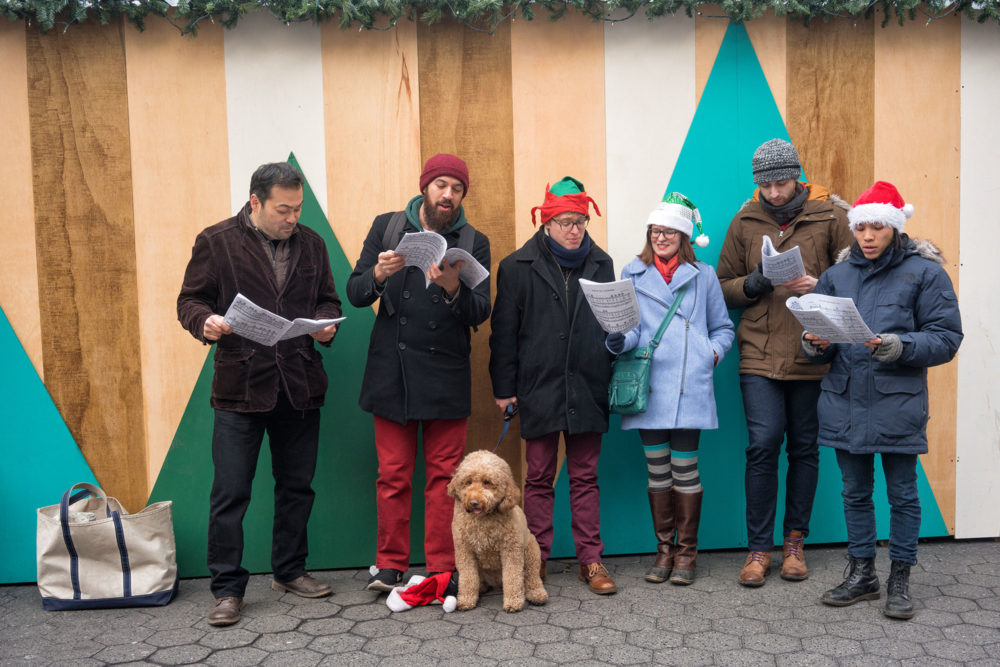 Dog and Carolers, Union Square