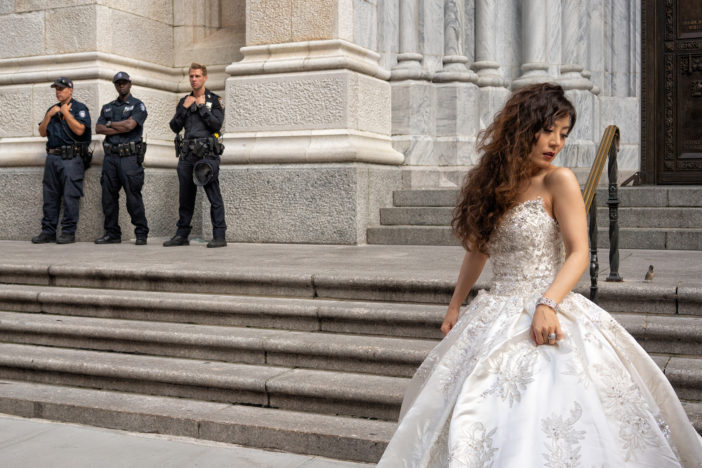 Bride and NYPD, Fifth Avenue