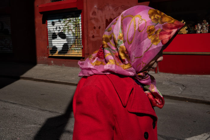 Pink Scarf, The Bowery